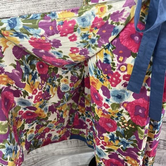 The Paragon Skirt size Small Purple Pink Floral Long A Line Wrap Boho Modest - Picture 10 of 11